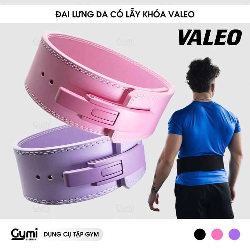 Đai Lưng Thể Thao Valeo Da Có Lẫy Khóa Hỗ Trợ Tập Gym - Tập Tạ - Squat - Deadlift Nhiều Màu Sắc