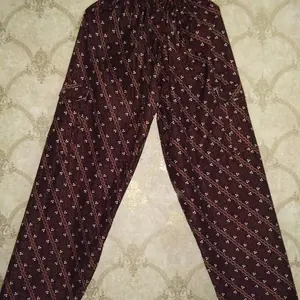 Celana Panjang Dewasa Jumbo All Size Katun Santai Putih Pria Batik Motif Fit Slim