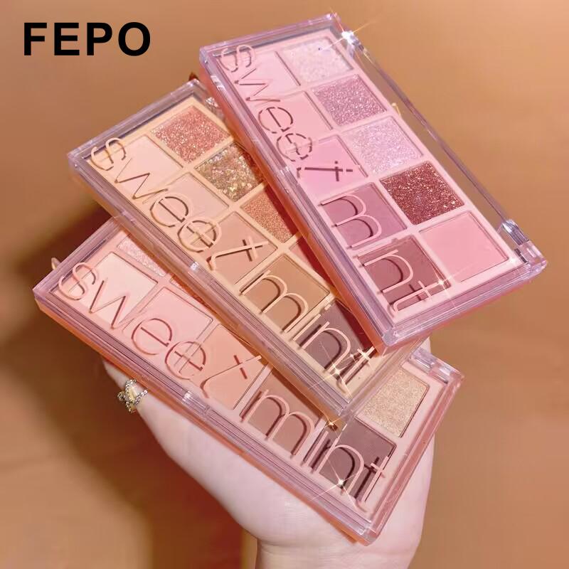 FEPO Bảng Phấn Mắt 10 Màu Sắc Tông Lì / Hiệu Ứng Ngọc Trai Chống Thấ