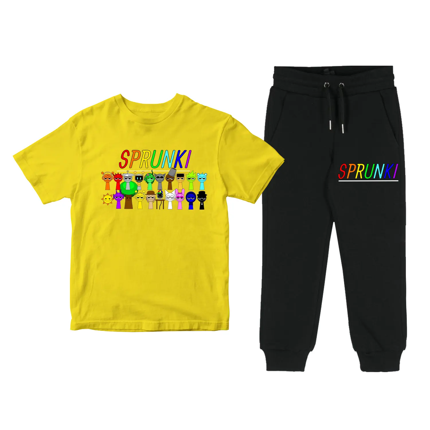 Set Baju Anak Sprunki - Setelan Kaos Dan Celana Anak Game Sprunki