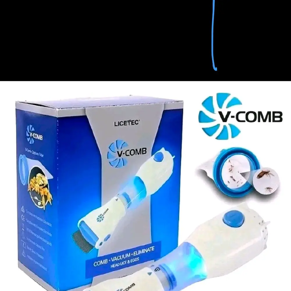 LICETEC V-COMB Alat Penghilang Kutu dan Telur Kutu untuk Kepala dan Rambut dengan Fitur Comb Vacuum Eliminate