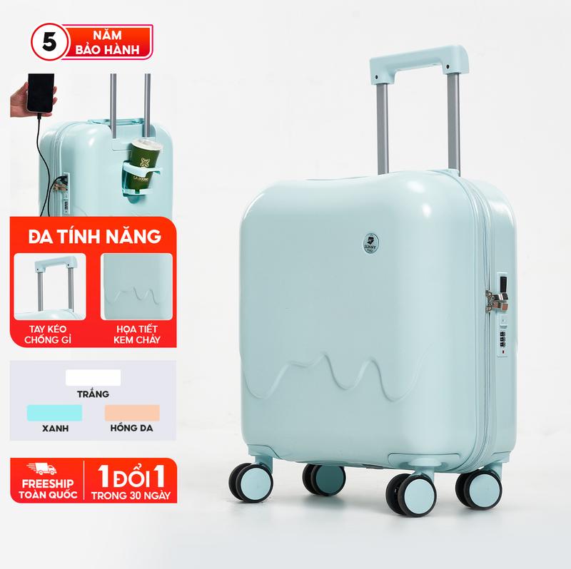 Vali SUNNY CAMI 18inch - Vali du lịch vali khoá kéo thời trang nhựa ABS +PC bảo hành 5 năm