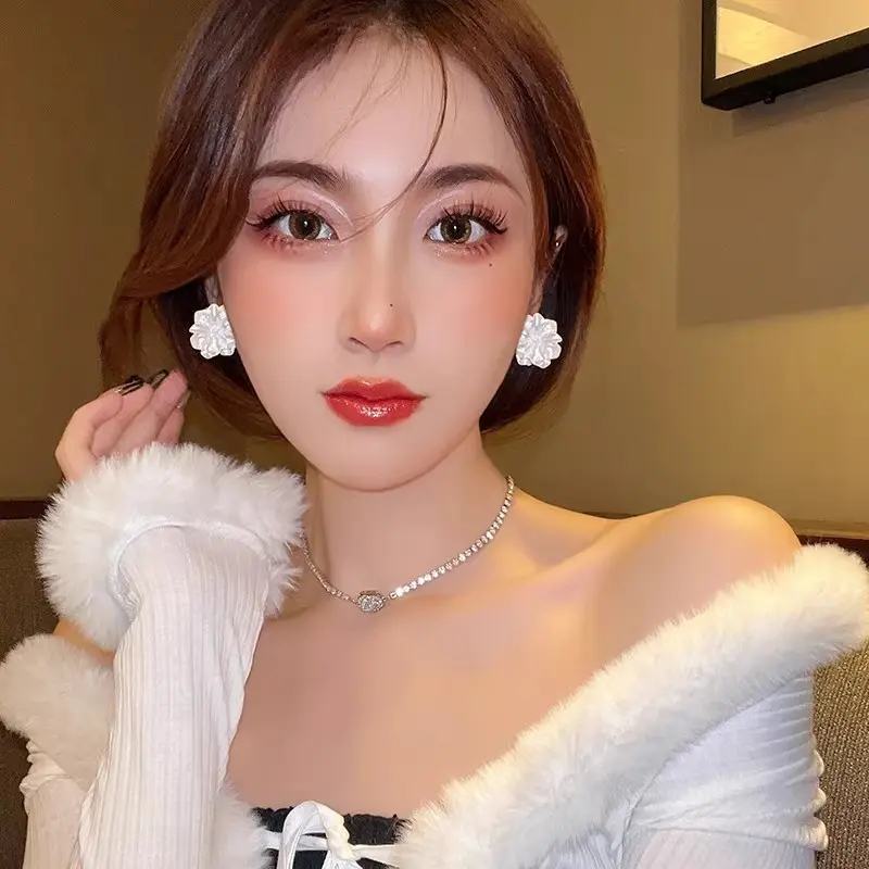 Anting Korean Style Model Tusuk Bunga Tindik Flower Earrings Accesories Fashion Aksesoris Anting AS Grosir E45 5