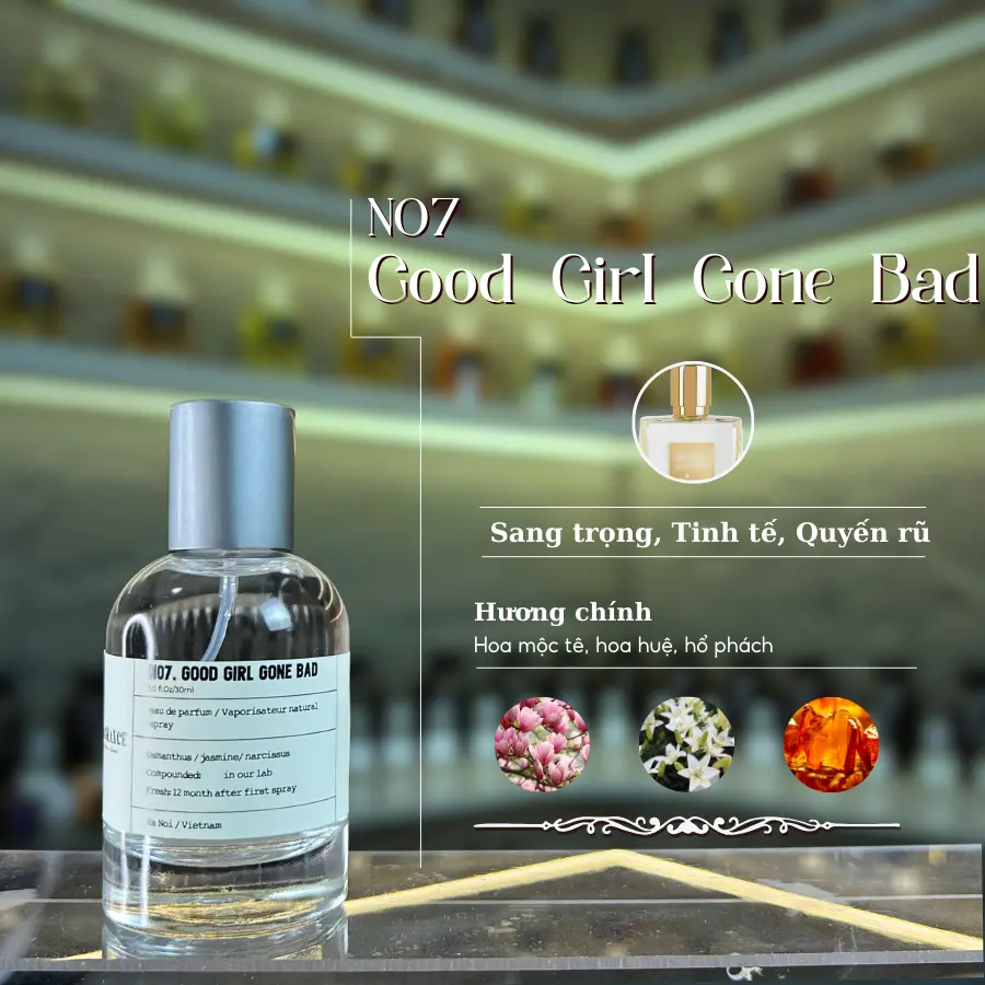 Nước hoa nữ Custom Lab Good Girl Gone Bad 30ml phong cách Sang trọng Tinh tế Quyến rũ NO.7