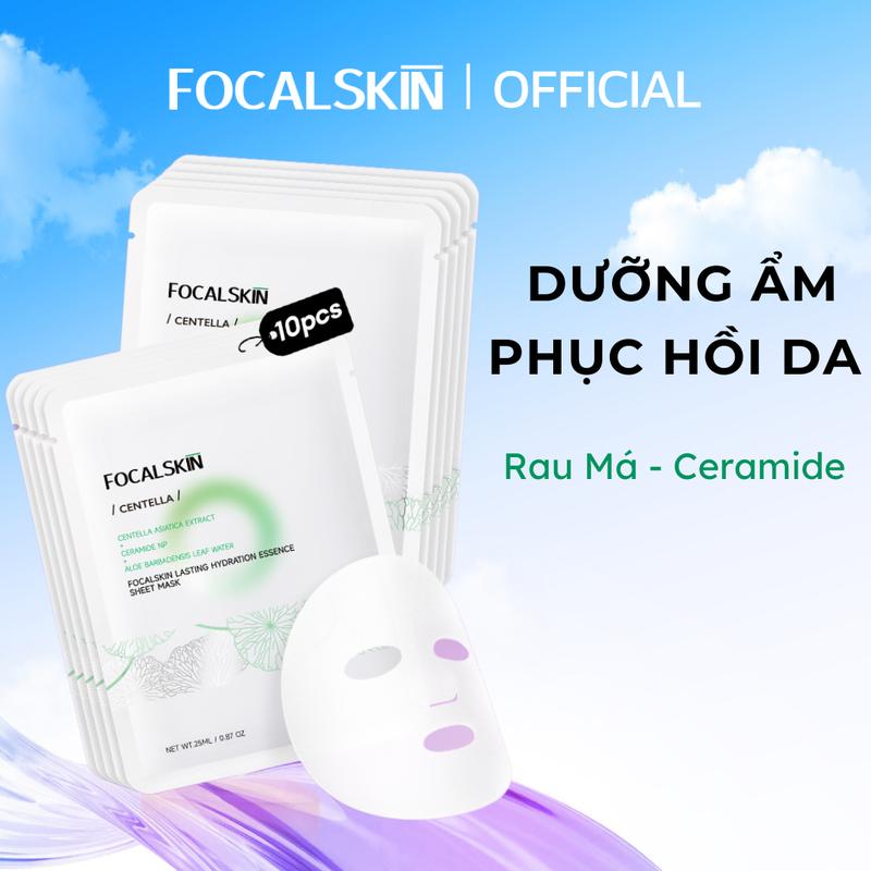 【COMBO 10 MIẾNG FOCALSKIN Mặt nạ Rau má Hàn Quốc 5X Ceramide giúp cấp ẩm dịu da mềm mịn 25ml | Dưỡng Da Mặt Làm Đẹp Da Skincare Dưỡng Ẩm Da Mask Đắp Mặt