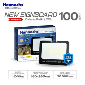 Hannochs Lampu Sorot LED Flood Light New Signboard HFH 100W Cahaya Putih (Model Horizontal)