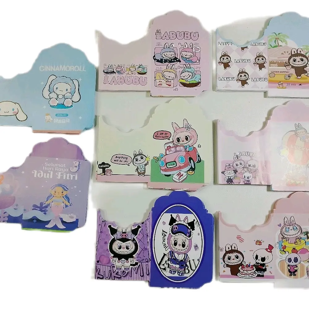 10 LEMBAR AMPLOP LEBARAN MOTIF LABUBU/SANRIO/KARTUN SUDAH DI LEM