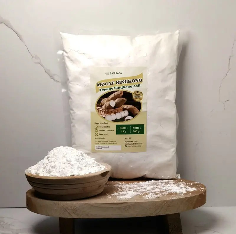 Tepung Mocaf Nara Indonesia / Tepung Mocaf Singkong Murni Asli Cianjur Bahan Gluten Masakan Tapioka 0