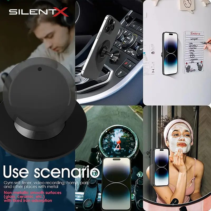 SILENTX Universal Dual Magnetic Gym Phone Mount Holder Dual Dua Sisi Magnet Dudukan Hp Handphone Dinding Car Phone Double-Sided Magnetic Aksesoris Alat Gym Fitness Magsafe Holder SilentX 4