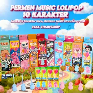 [HALAL] Lollipop Musik Rasa Stroberi Anggur Apel Cocok untuk Interaksi Anak-anak Game Pesta Hadiah Hari Raya Permen Rasa Buah Menarik Dilengkapi Fungsi Musik Tiga Rasa Buah Segar