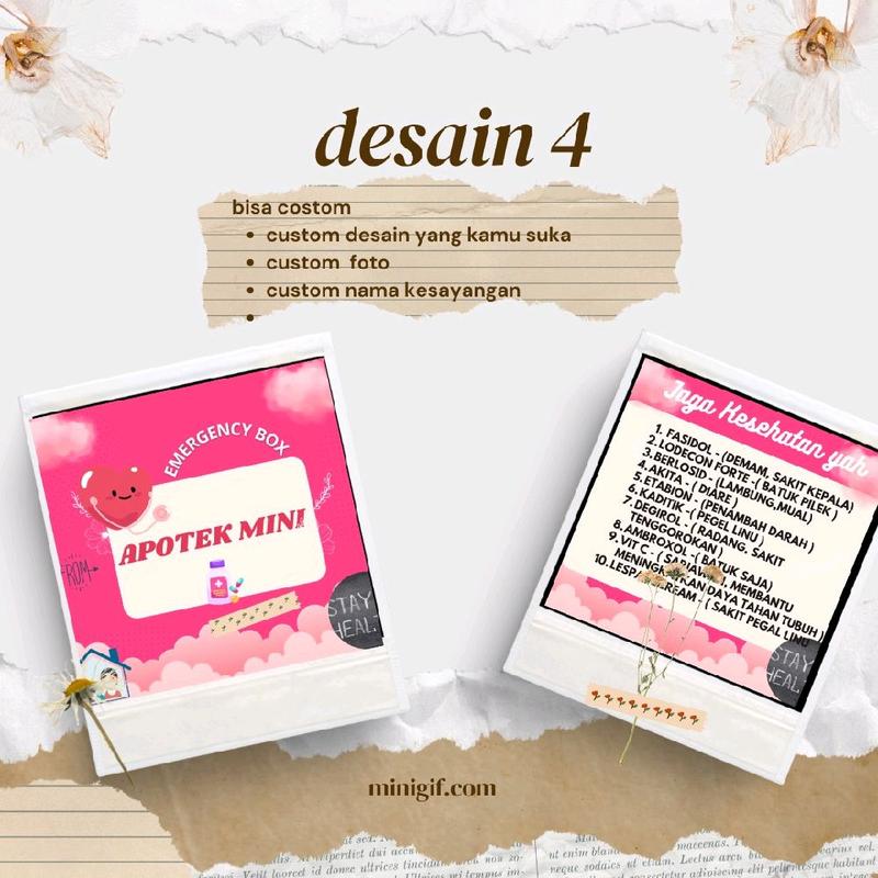Custom Sticker Apotek Mini Super Box List Obat Gratis Desain unik 4
