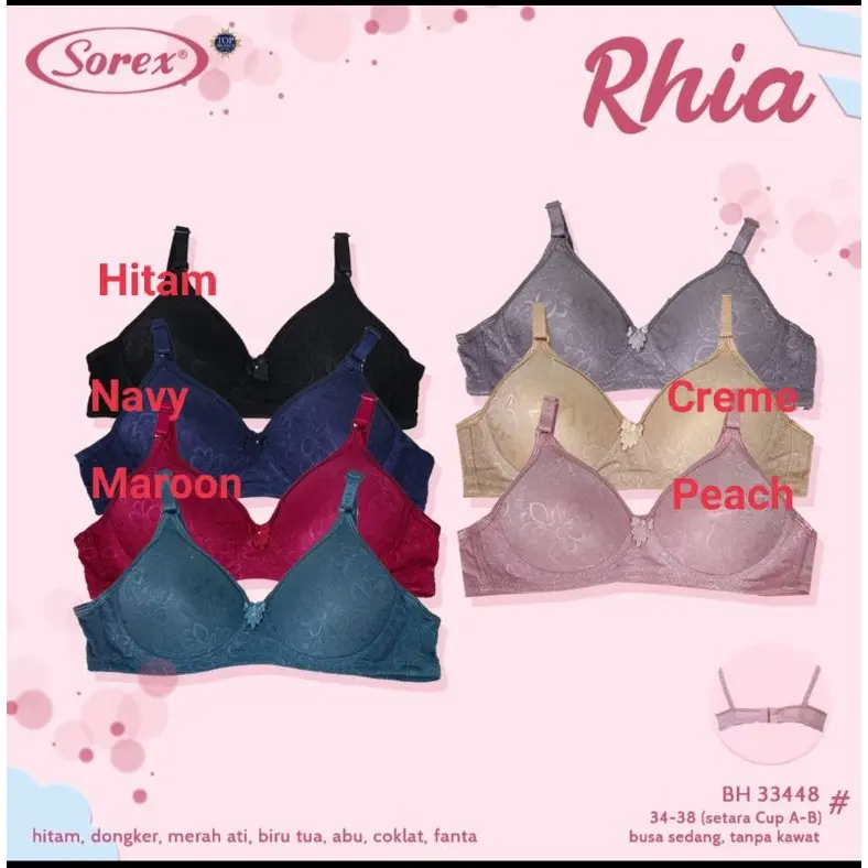 grosir bra sorex new edition 33493 busa tipis tanpa kawat 0