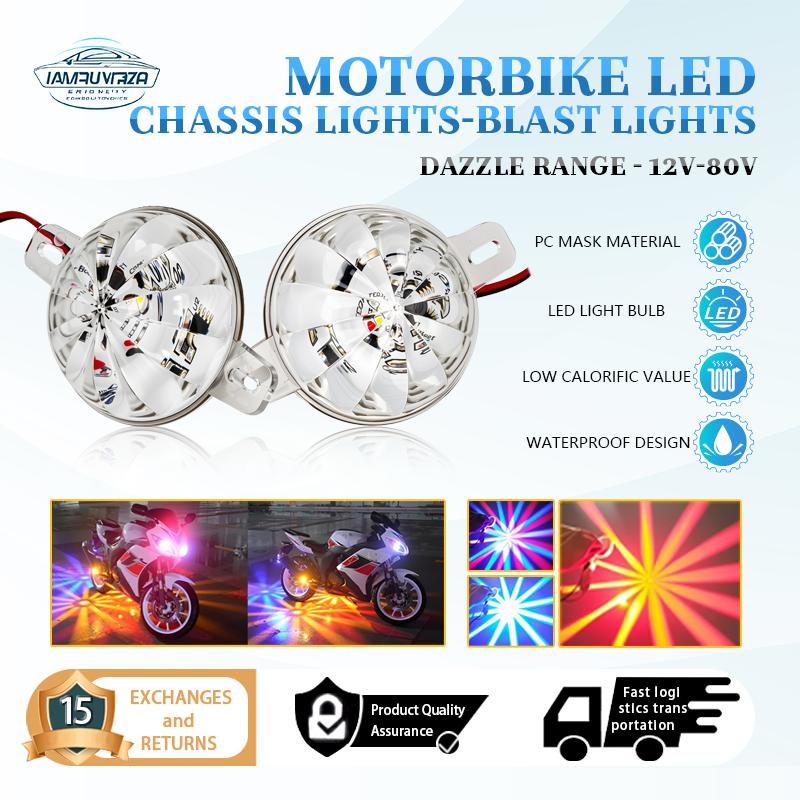 Đèn LED khung gầm xe tải nhấp nháy đầy màu sắc độ sáng cao đèn hậu cảnh báo thích hợp cho xe máy 12-80V đèn khí quyển rộng