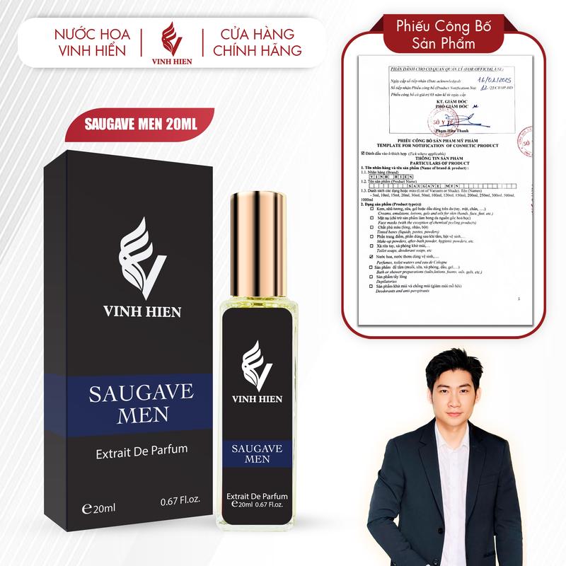  Nước Hoa Nam SAUGAVE MEN 20ml   Extrait De Parfum   - V VINH HIEN  - xịt thơm cosmetic 