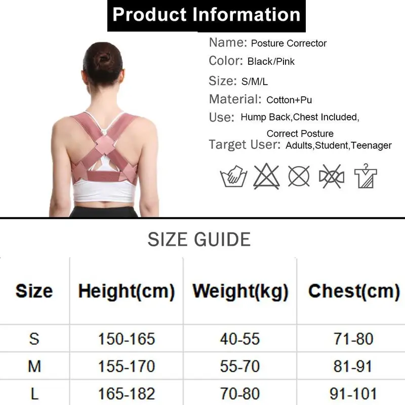 Tali Penyangga Bahu Korektor Postur Tubuh Camelback Shapewear Bahan Lembut Tali Pengikat yang Dapat Disesuaikan Sabuk Penyangga Punggung / Anak Dan Dewasa Alat Therapy Punggung /unisex korset  kerajaan adjustable  back body shaper 7