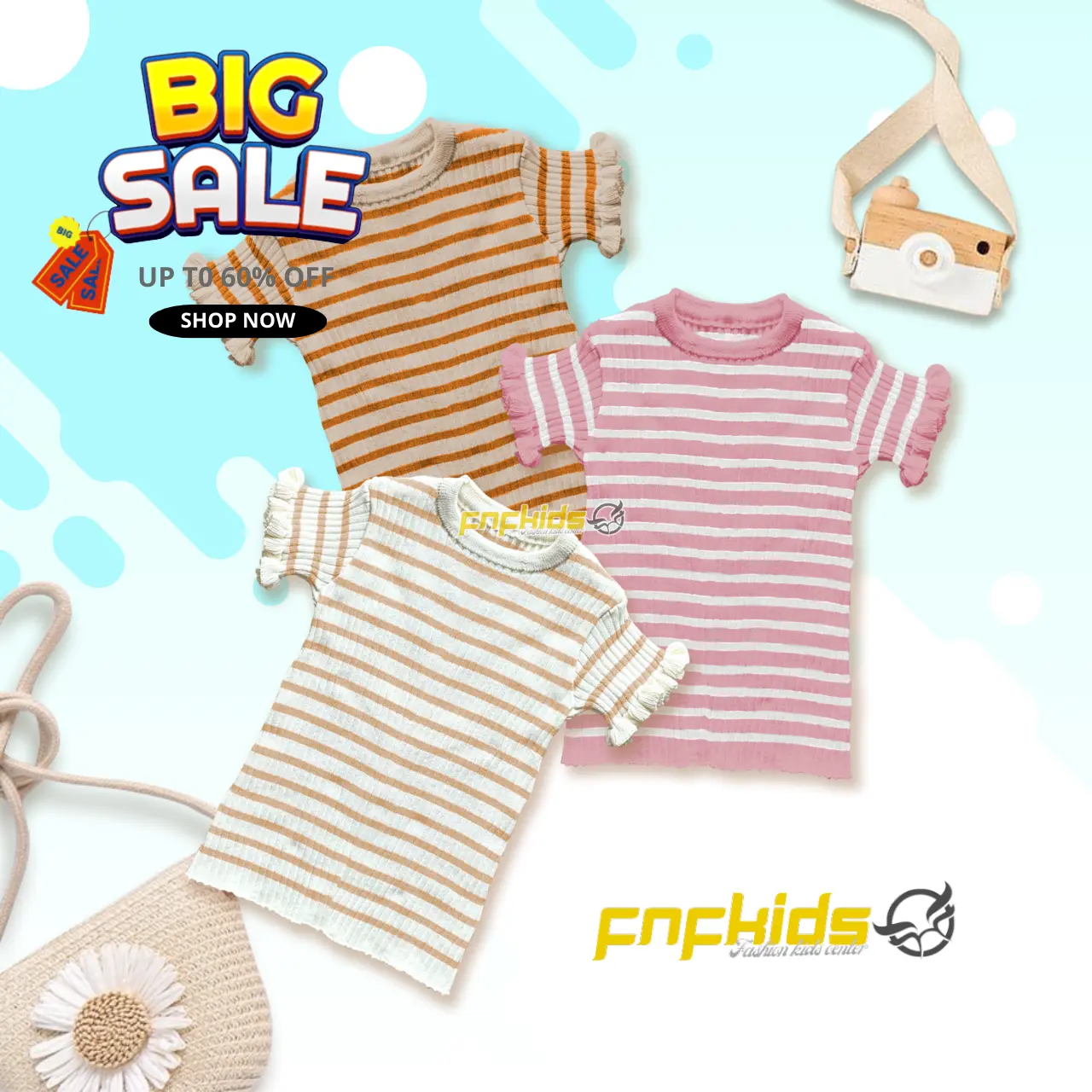 HARUKA STRIP Atasan baju rajut anak Perempuan lengan pendek curly Korea Fashion kids
