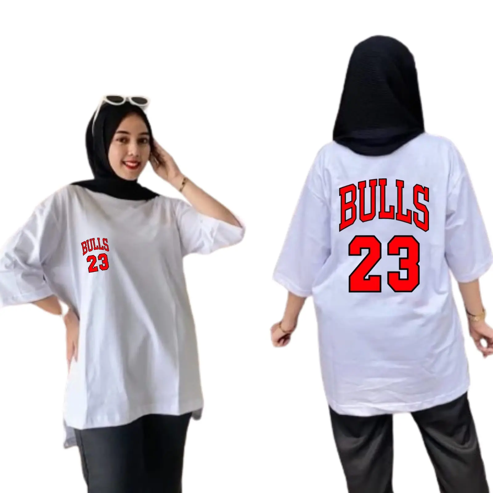 Kaos Oversize Wanita Angka Ukuran L XL Dan XXL Atasan Lembut