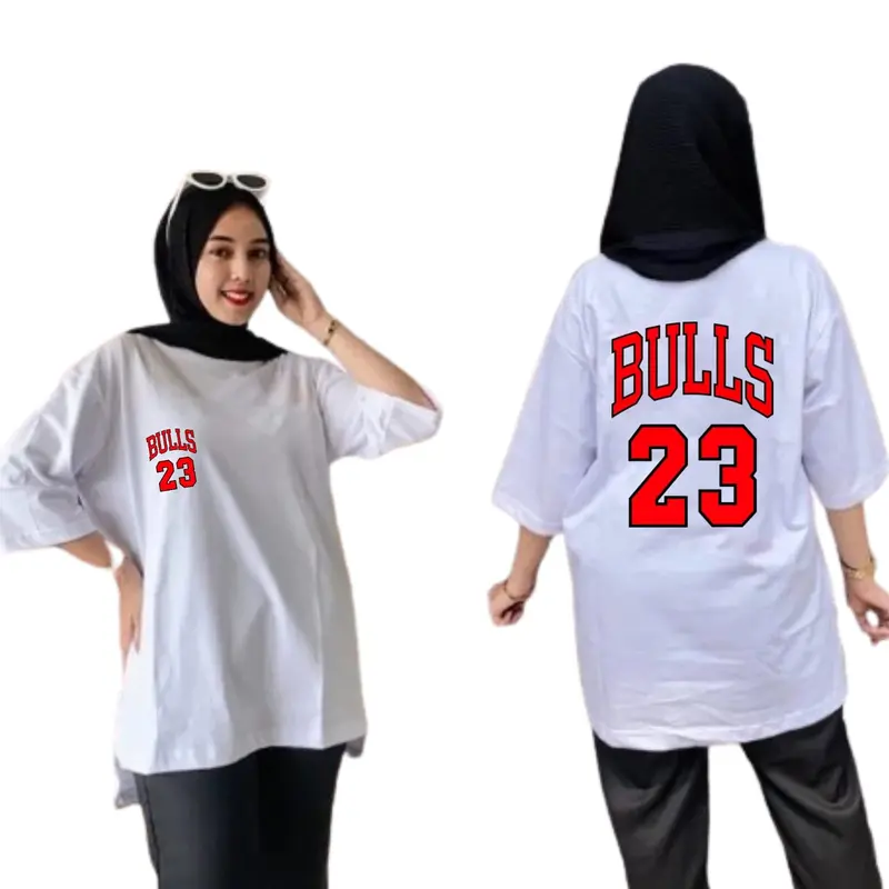 Kaos Oversize Wanita Angka Ukuran L XL Dan XXL Atasan Lembut 0