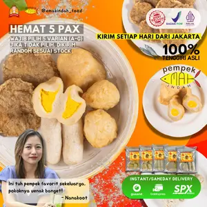 PEMPEK EMAK INDAH - PEMPEK MPENAK PALEMBANG ASLI IKAN TENGGIRI - Paket 5 Pax
