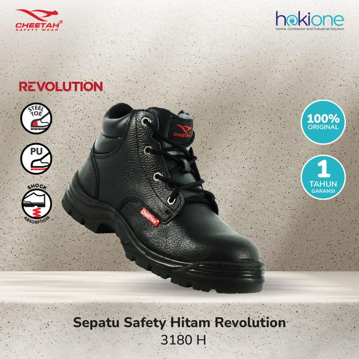 Gambar Cheetah Safety Shoes Revolution 3180H Hitam - 5 dari hokione.id Kota Administrasi Jakarta Pusat Tokopedia