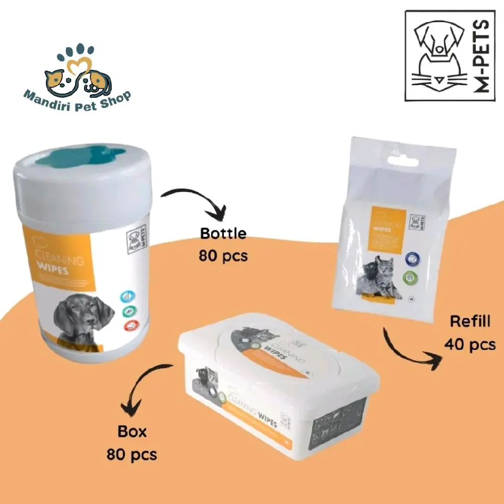 M-Pets Cleaning Wipes Tisu Basah Anjing & Kucing Aman untuk Hewan Peliharaan Membersihkan Badan Mata Telinga Mulut dan Kaki