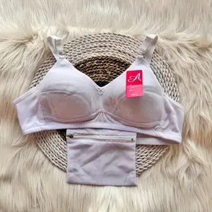 ￼Bh Sport Bra Model Kantong Resleting Tanpa Kawat Tanpa Busa Kaitan 2