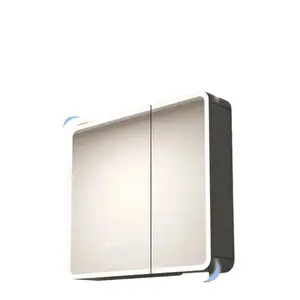 Kabinet dengan Cermin Aluminium Kamar Mandi/Mirror Modern Digital LED Dinding Kamar Mandi