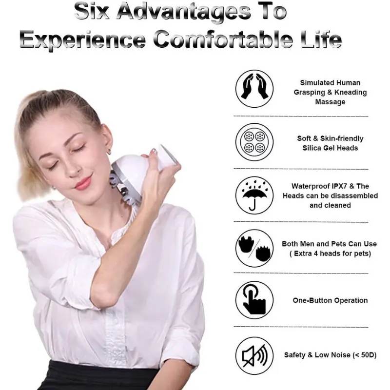 Alat Pemijat Kepala Elektrik Scalp Massager Tahan Air Pijat Kulit Kepala Bahu Tangan Lengan Bahu Punggung Wajah Terapi kombinasi anti flek Pijit Therapy Tubuh 5