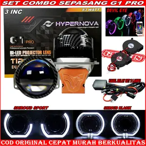 SET COMBO MOBIL HYPERNOVA BILED TIR 3 INCHI G1 PRO 83 WATT DOUBLE PRIMES TIR Premium Projector Lighting System
