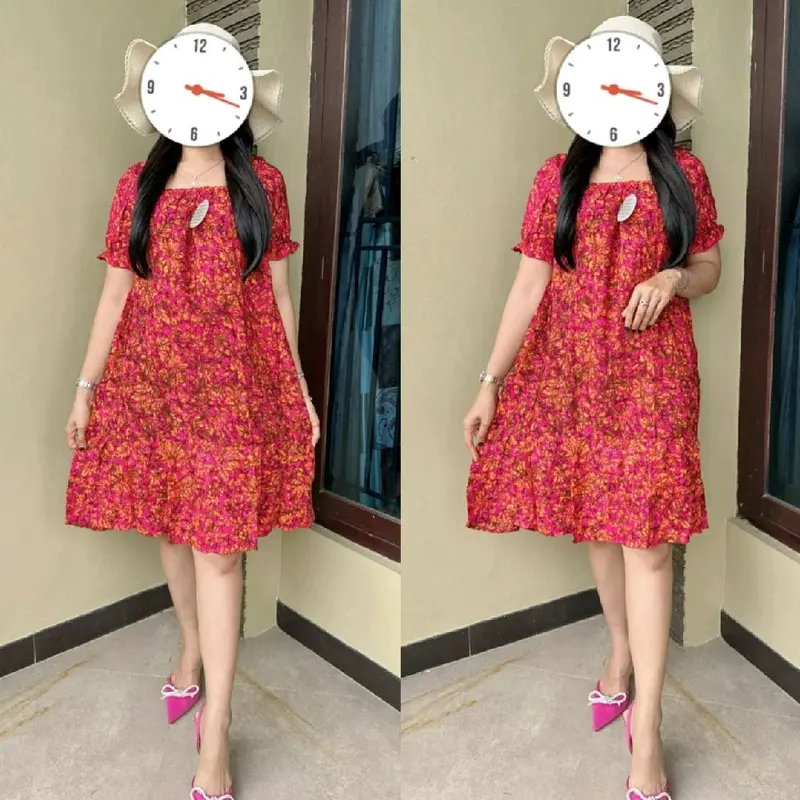 Daster Laura Dress Pendek Rayon Wanita 2025 Rayon Tebal Adem Ld 110 Baju Tidur Wanita Dewasa Remaja Nyaman Bumil 0