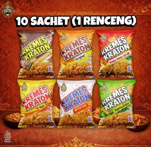 Kremesan Ayam Sachet -Kremes Kraton Kemasan Sachet (10Sachet)- Kremes Ayam Kraton 1 Renceng isi 10 Sachet