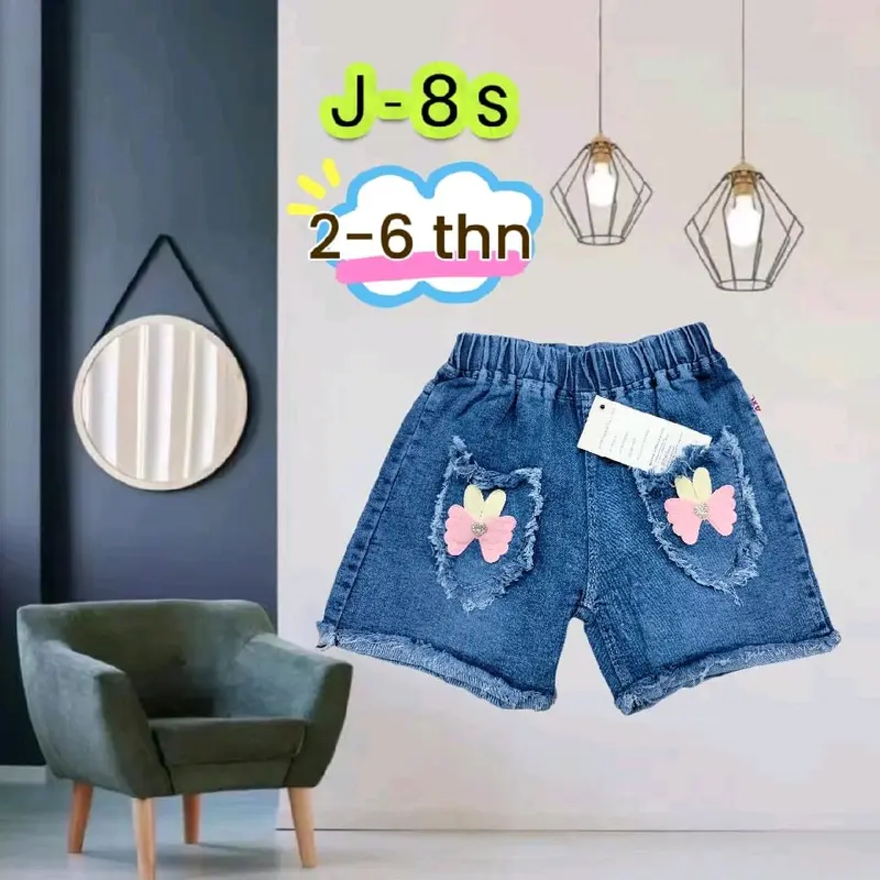 2 pcs celana jeans anak usia 1-5 tahun Perempuan Denim 8