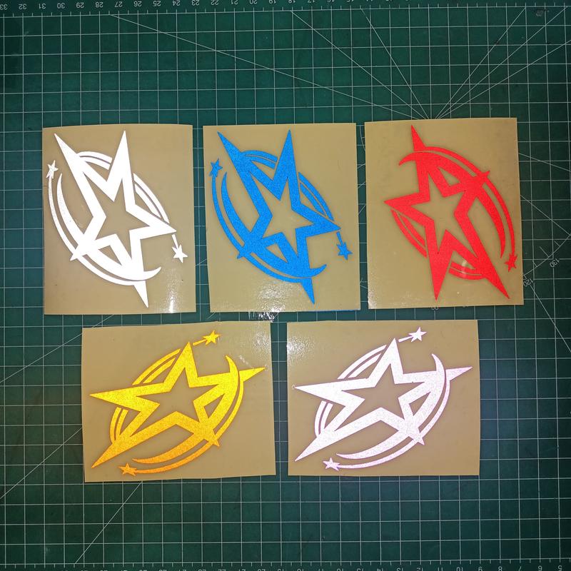 Sticker Cutting Bintang Racing Hologram Keren Motorcycle Reflective - Ukuran 9 x 7,5 cm - Hologram 1
