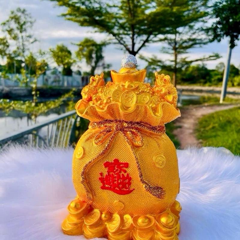 túi vàng phong thủy tiết kiệm “ống heo đất đựng tiền vàng Trang Trí Nhà Decor Phòng