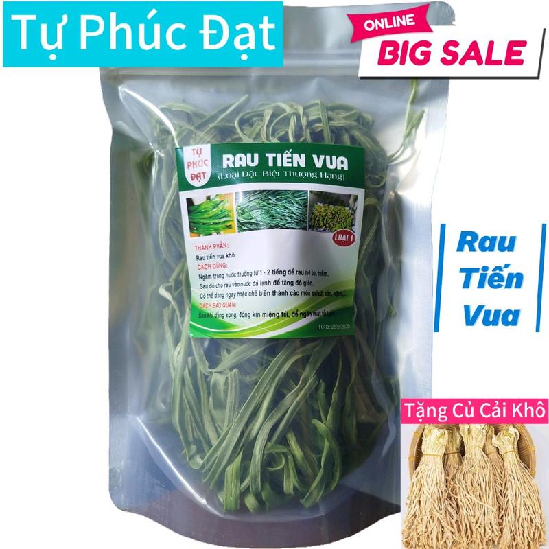    500g + Quà Tặng   Rau Tiến Vua Loại 1 - Xanh Giòn - Thích hợp làm nộm gỏi xào - Tặng 100gr củ cải khô 