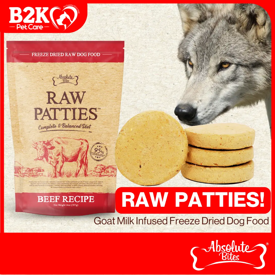 Absolute Bites Freeze Dried Raw Patties Dog Food Single Protein Freeze-Dried Raw