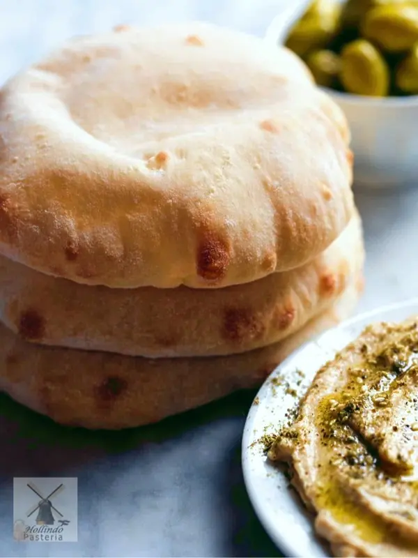 Soft and Fluffy Sourdough Pita Bread six or eight pieces 6