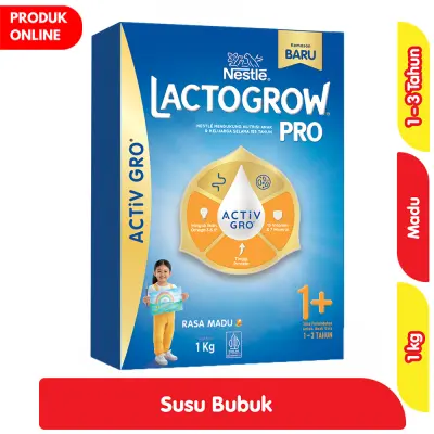 Susu LACTOGROW Pro 1+ / tahap 3 Rasa Vanila /Madu 1 kilogram Kemasan Baru 2