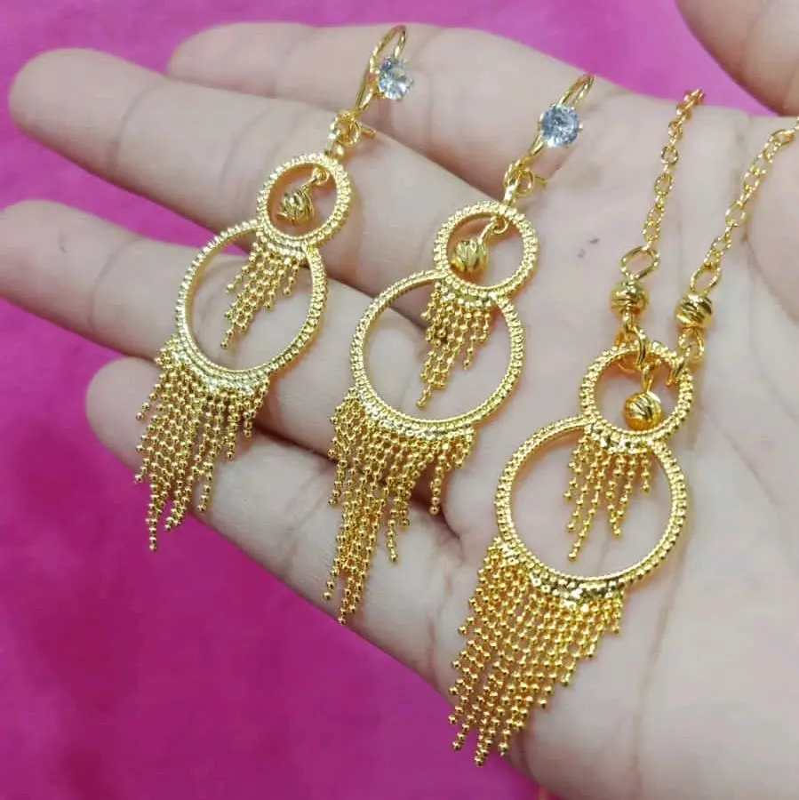 NEW!! anting & kalung lapis emas