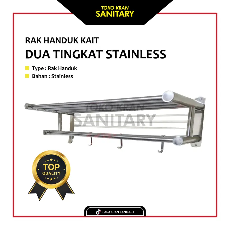 RAK HANDUK KAIT 2 TINGKAT STAINLESS/RAK HANDUK KAMAR MANDI/RAK HANDUK STAINLESS 1