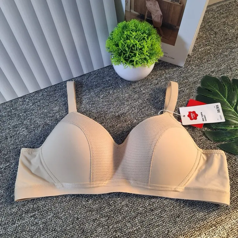 Sorex Bh 99183 Nylon Mix Bra Busa Tipis Tanpa Kawat Kait 3 Cup B Nyaman Lembut Harian