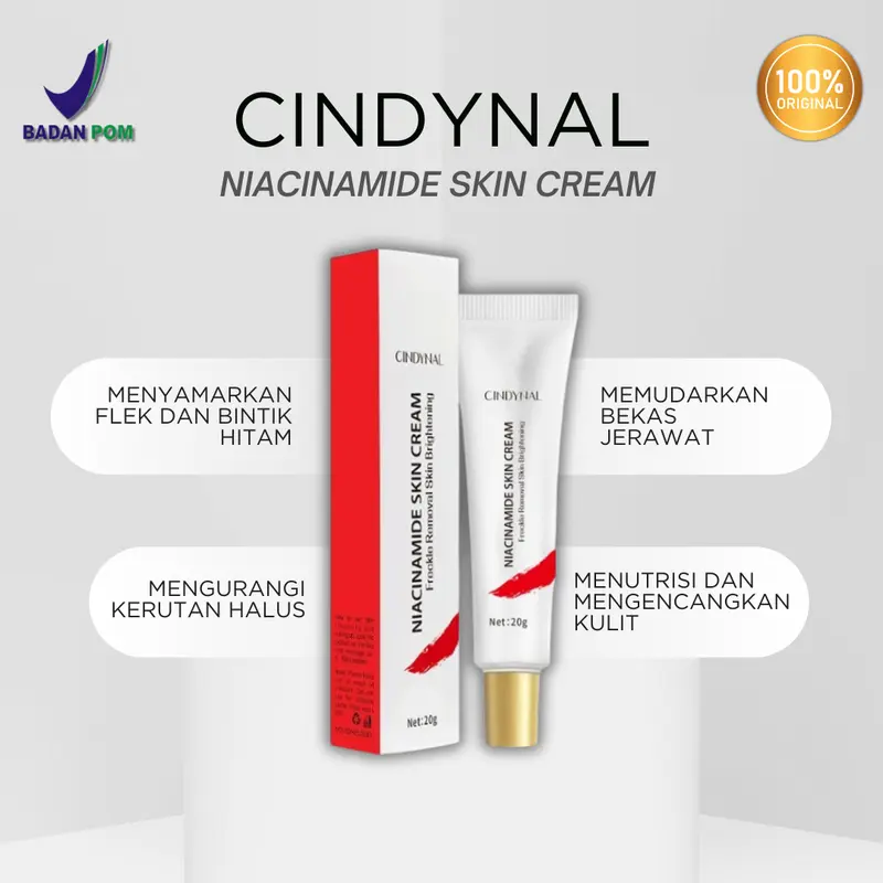 [100% Original] Cindynal Niacinamide Cream, Remove Freckles & Dark Spot | Penghilang Flek dan Bintik Hitam, Memudarkan Bekas Jerawat 0