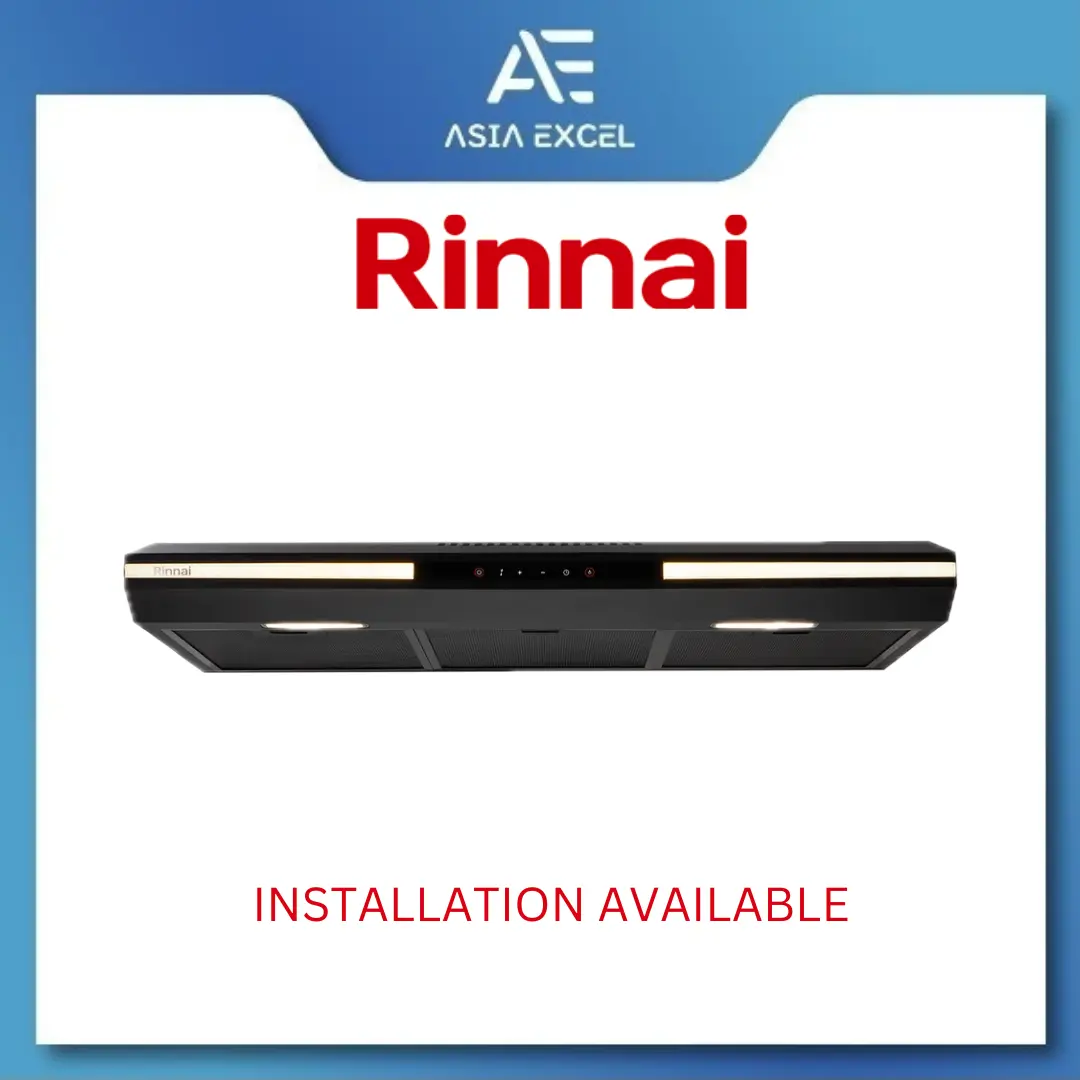 RINNAI RH-S3059-PBW 90CM BLACK SLIMLINE HOOD