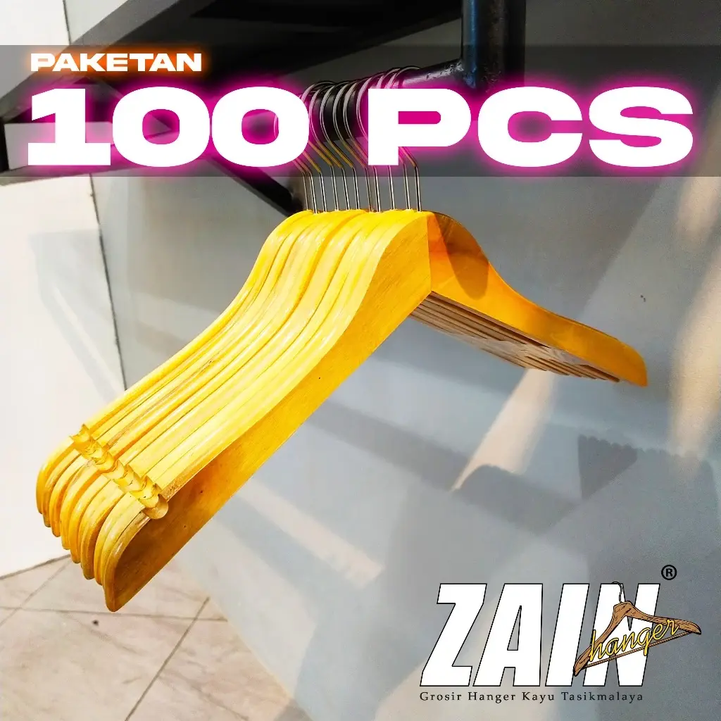 GRADE A - 100 PCS HANGER KAYU - PREMIUM
