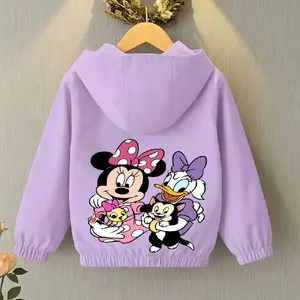 Jaket Anak Perempuan Bergambar Mickey Mouse & Friends New Fashion Style Warna Ungu Lucu Dan Menarik Hoodie
