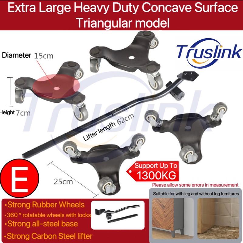 【SG Seller】Truslink Heavy Duty Sets Metal Furniture Lifter Mover Tools Carrying Glider Tool Hand Moving Rolling Rotating Wheel Corner Transport Easily Move Heavy Furniture Tools Set 6
