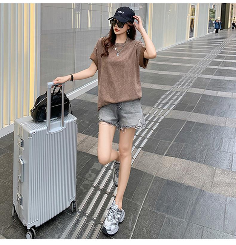 Product Introduction of Summer fashion unisex solid color versatile pure cotton short sleeved T-shirt 14