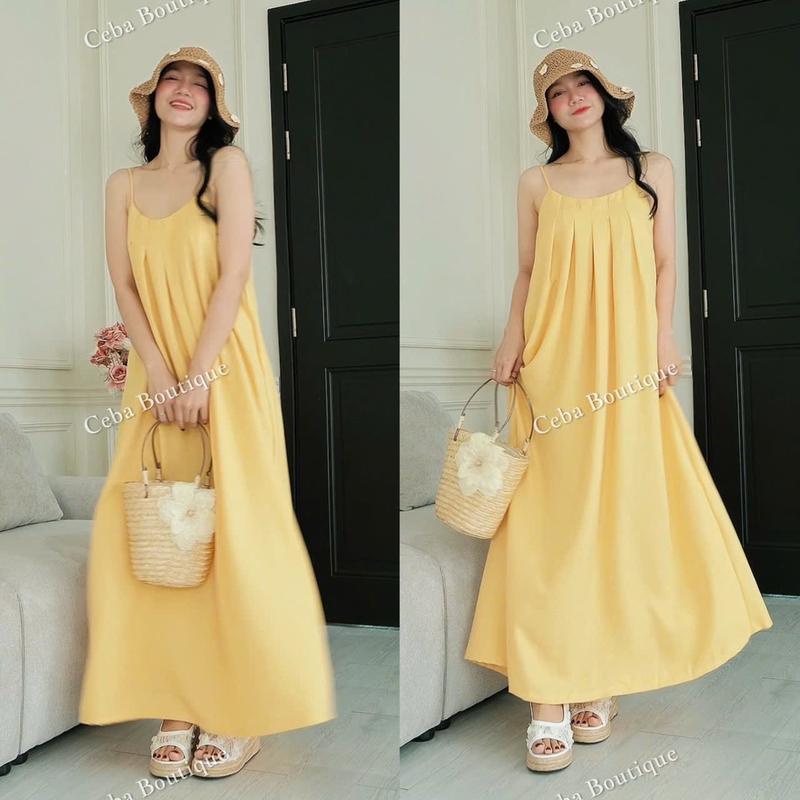 D146 - Đầm Suông 2 Dây Xếp Ly Che Khuyết Điểm CEBA BOUTIQUE
