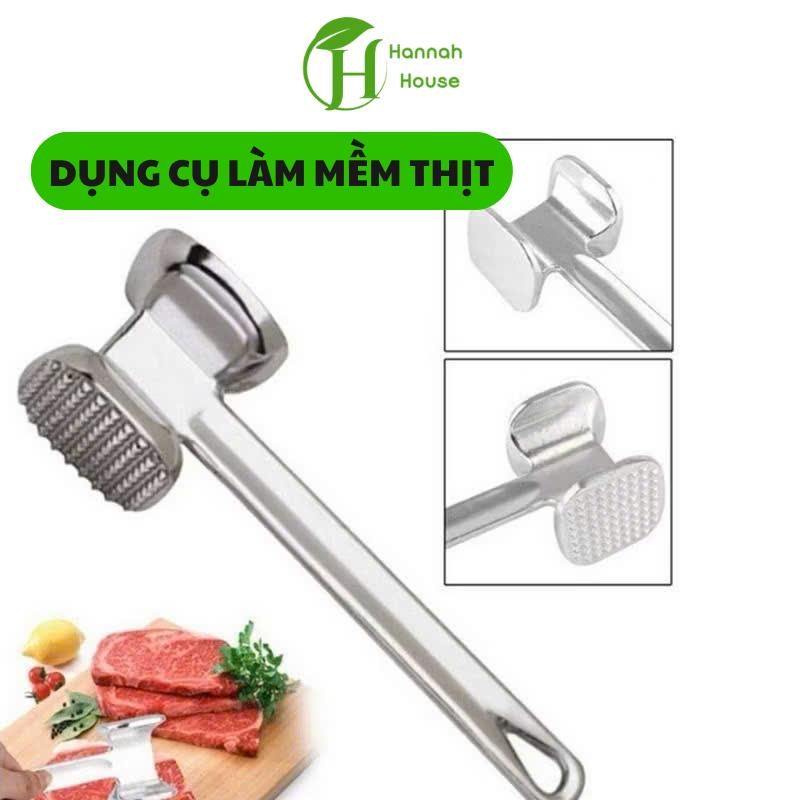 Dụng cụ làm mềm thịt búa đập làm mềm thịt size 19cm đập thịt đá gừng tỏi búa đập thịt bằng nhôm