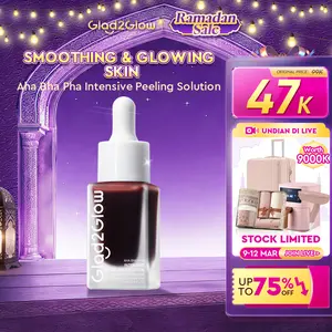 [3PCS Live 98K] Glad2Glow AHA BHA PHA Peeling Solution Serum - Eksfoliasi Gentle Non-Stinging Hempas Bruntusan & Pori Menghalus Seketika glowing dan putih peeling exfoliating serum niacinamide Bahkan warna kulit | peeling exfoliating serum mencerahkan